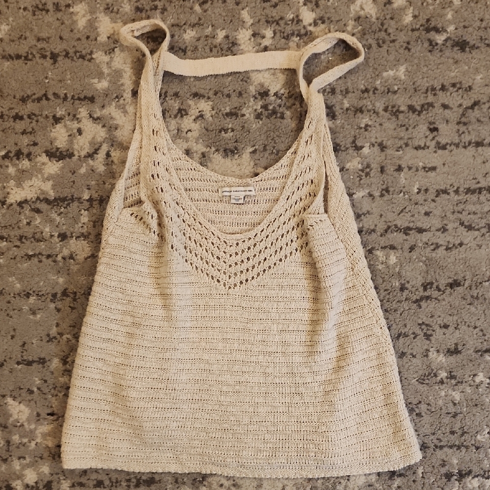 Women's Cream Knit Tank Top - Picture 2 of 4
